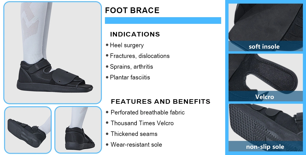 CE Medical Orthopedic Broken Foot Sprained Pneumatic Air Walking Boots ROM Walker Brace with Air Cushion