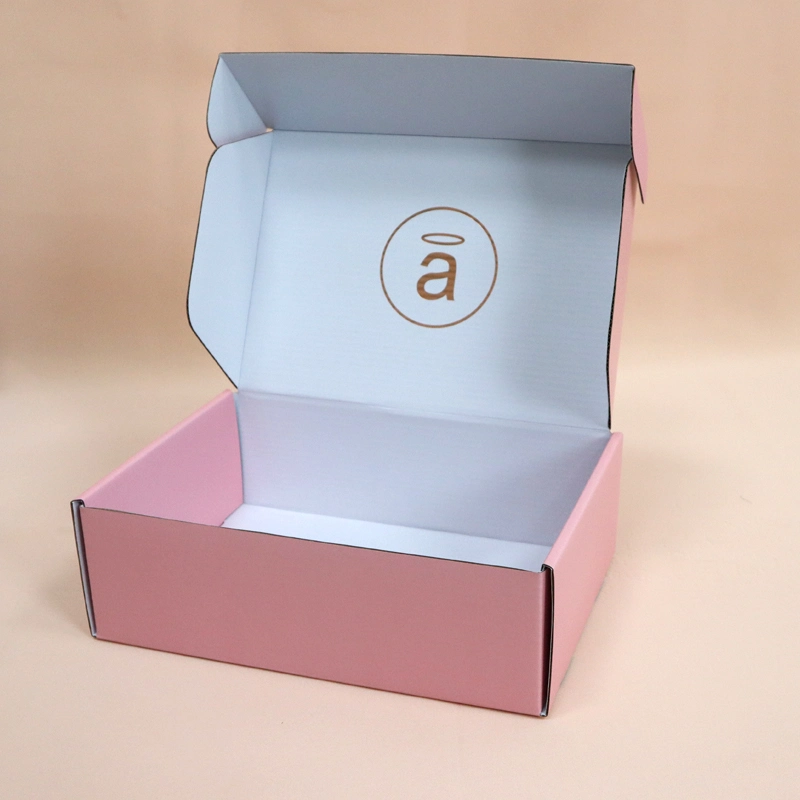 Custom Pink Printing Underwear Cosmetic Outer Shipping Corrugated Cardboard Packaging Carton Box