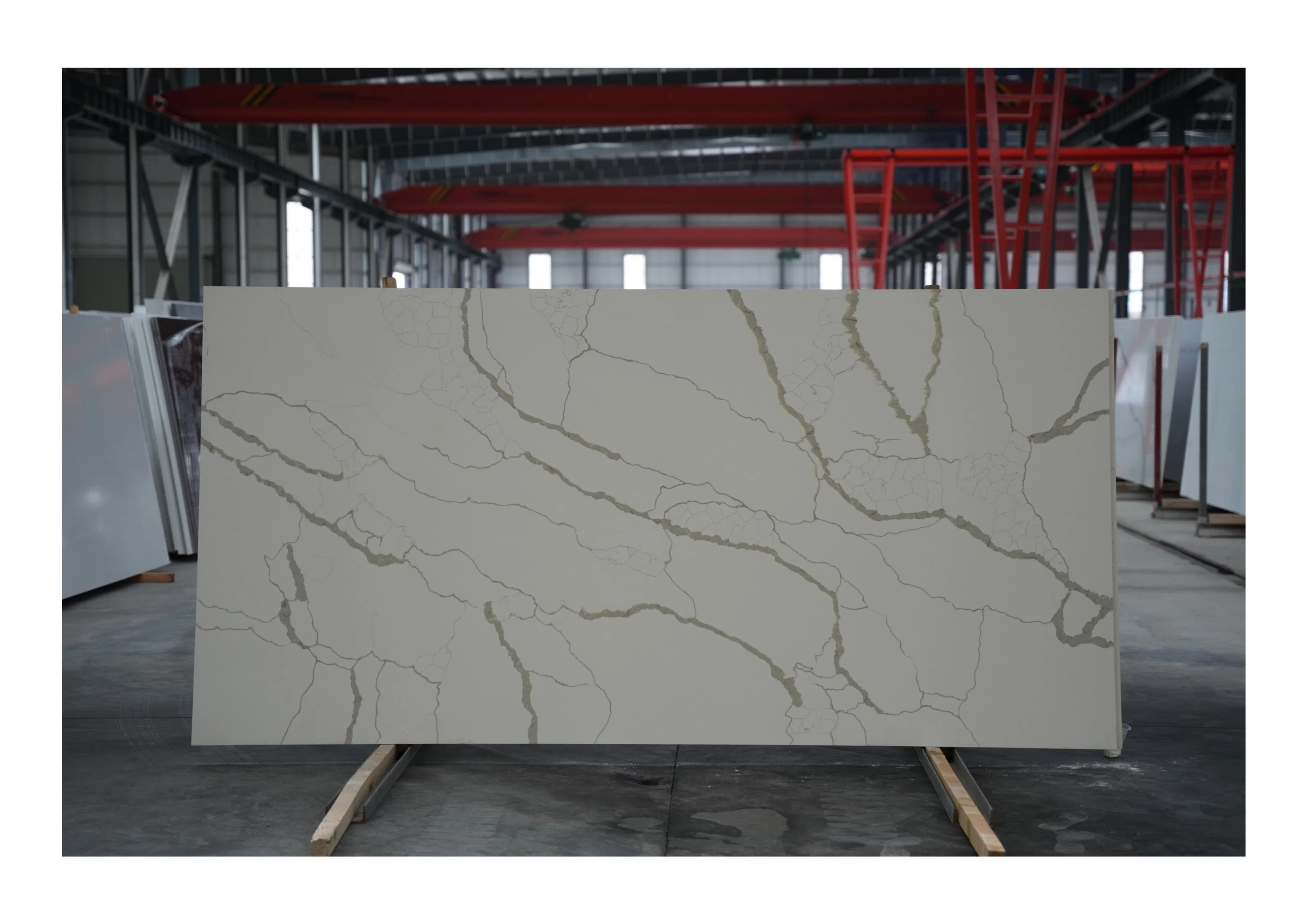 Pollution-Free Solid Surface Artificial Quartz Stone with Natural Veins for Kitchen Countertop