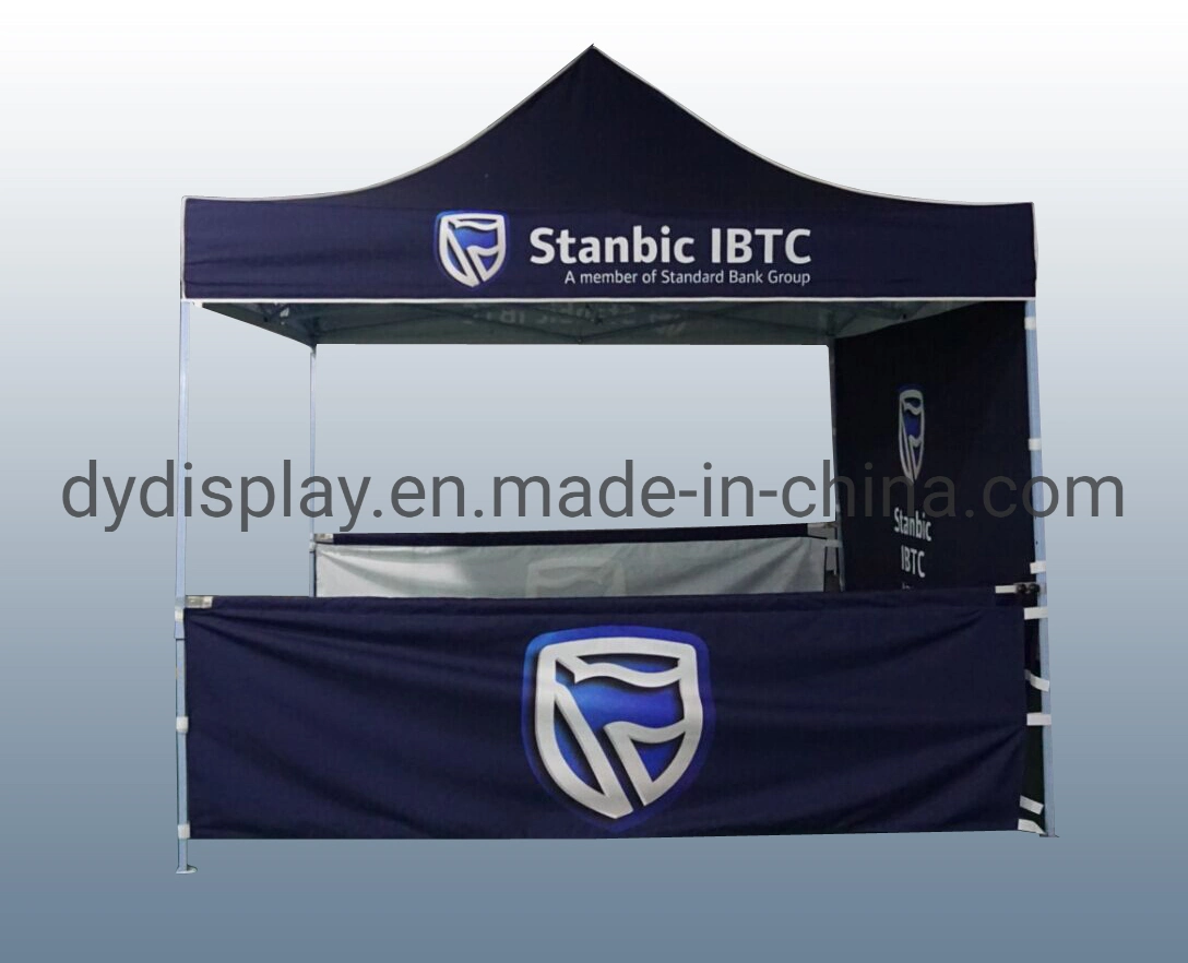 Folding Aluminum Display Gazebo Pop up Tent with Side Wall for Promotion