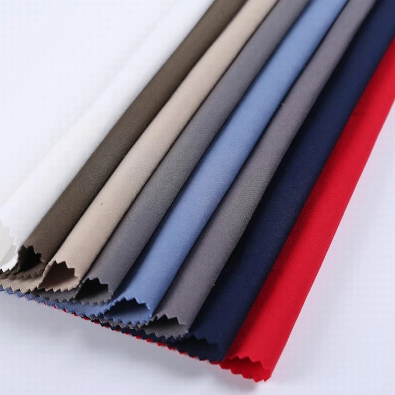 215GSM Nylon Cotton Spandex Elastic Plain Dye Stretch Woven Fabric for Pants or Dress