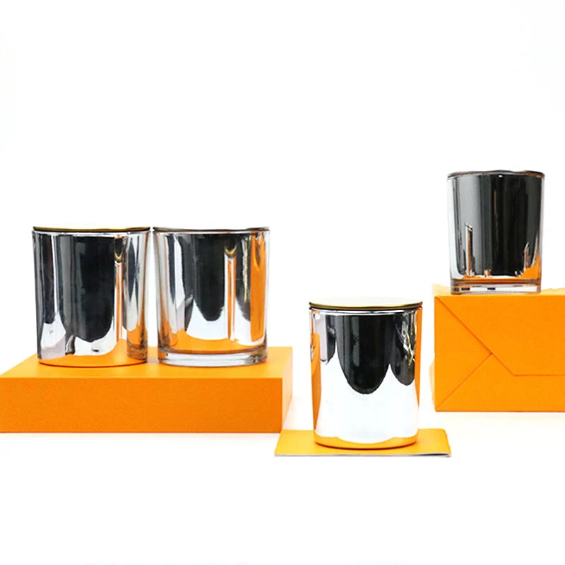 Hot Selling Modern Style Silver Plating Glass Holders Candle Jars
