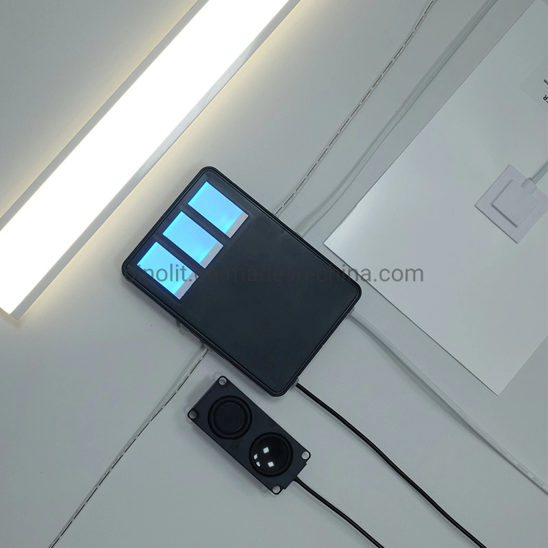 IP44 Cuarto de baño Triple Control de interruptor de sensor de tacto atenuable 220V 220mm altura para espejo LED, uno para altavoz Bluetooth, uno para Defogger, uno para luz LED CE