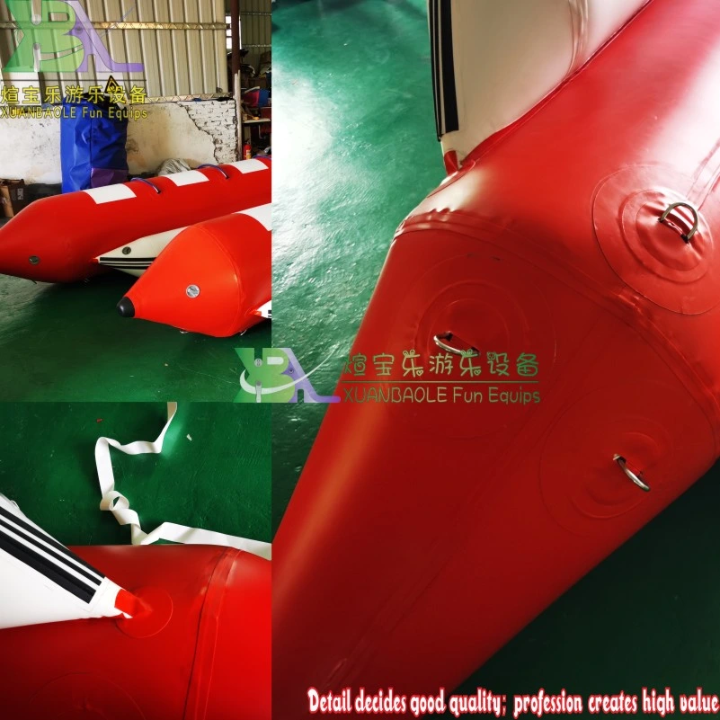 Import Certificated Water Game Red&White Inflatable Boat Raft Recreational 3 Passenger Banana Boat