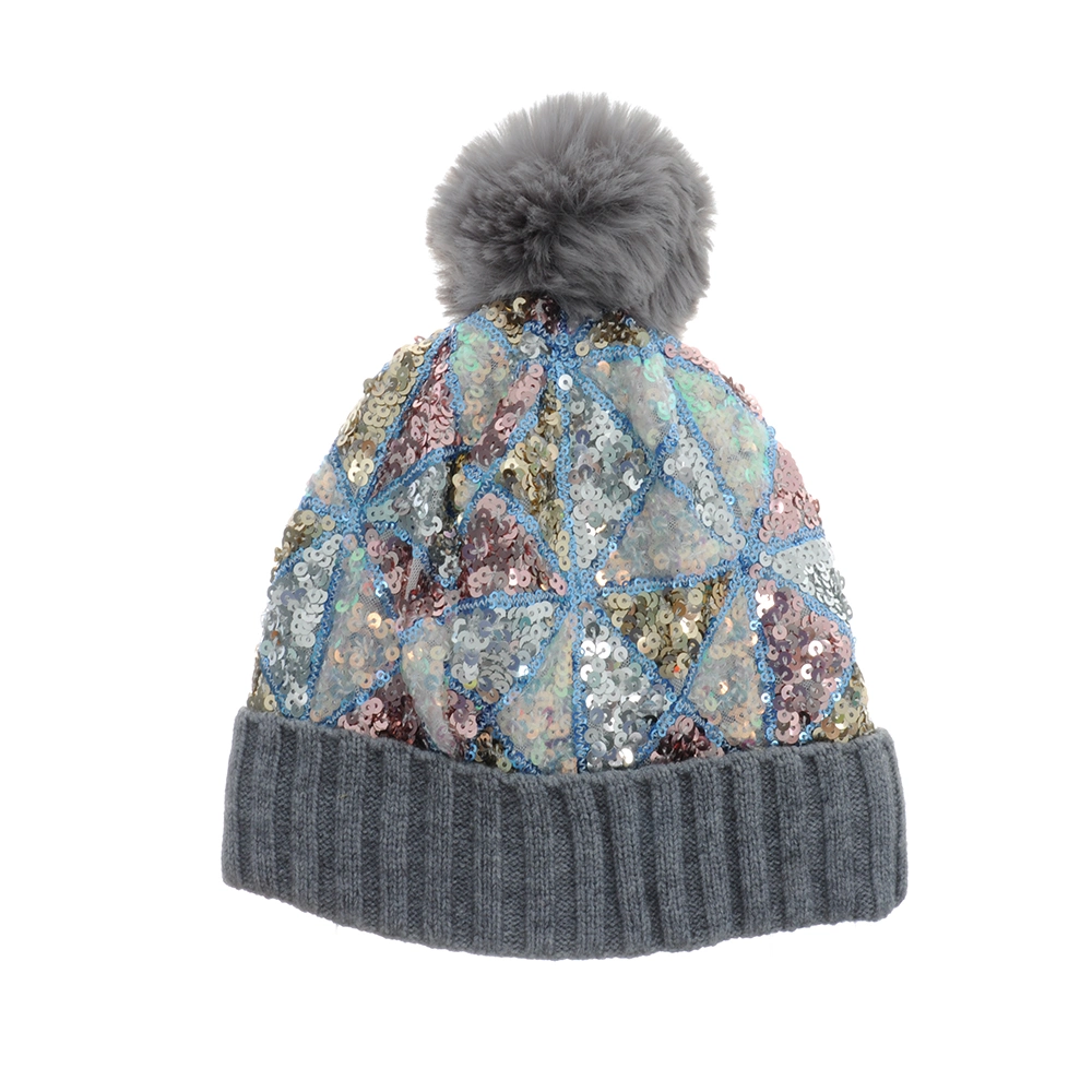 Custom Knitting Beanie Glitter Winter Woven Hat for Women