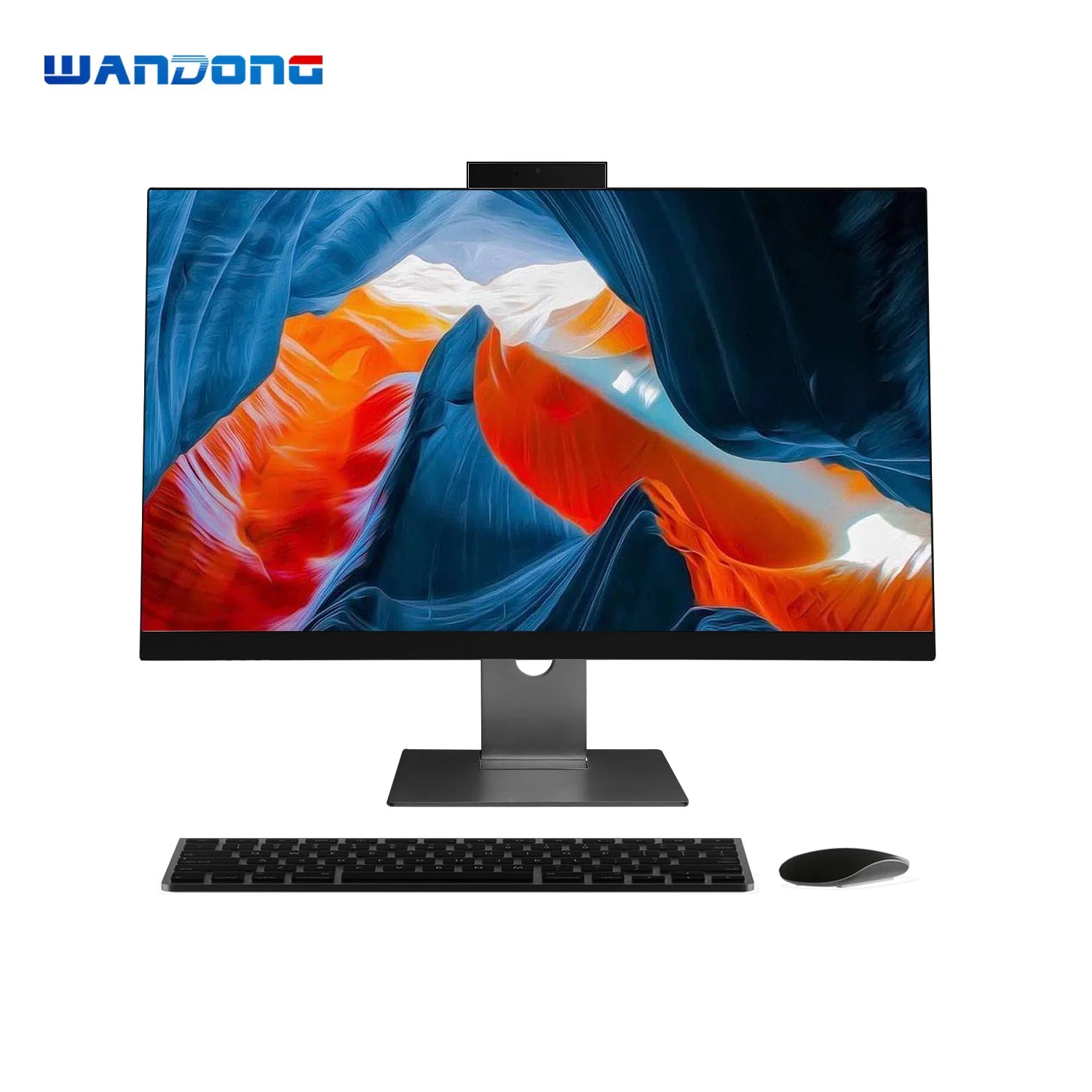 Wandong 24/27 Zoll All-in-One-Computer Desktop-Komplettset Schwarz/Weiß-AIO Barebone mit Hebesockel und Webcam