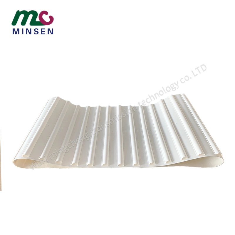 The Manufacturer Produces Semi-Circular Baffle PU White Conveyor Belt Ring PU Baffle Belt Oil Resistant, Heat Resistant and Anti Slip