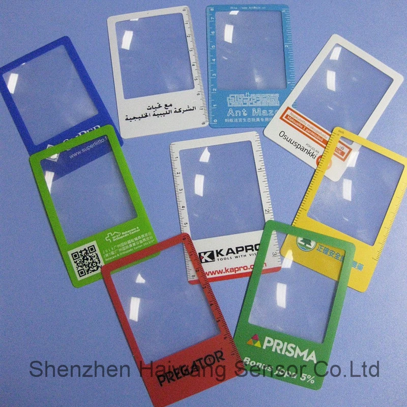 Factory Price Credit Card Size Magnifier (HW-803) PVC Magnifier Lens Card