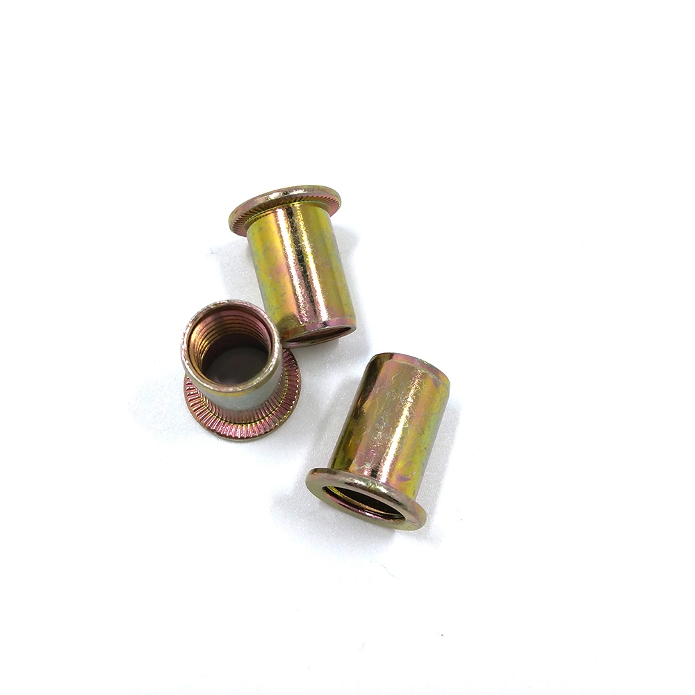 Reduce Head /Thin Head/Small Csk Head Round Body (insert nuts) Yellow Zinc Blind Rivet Nut