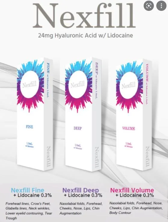 Nexfill Nexfill CE APPROUVÉ- cutanée L'acide hyaluronique de remplissage avec la lidocaïne