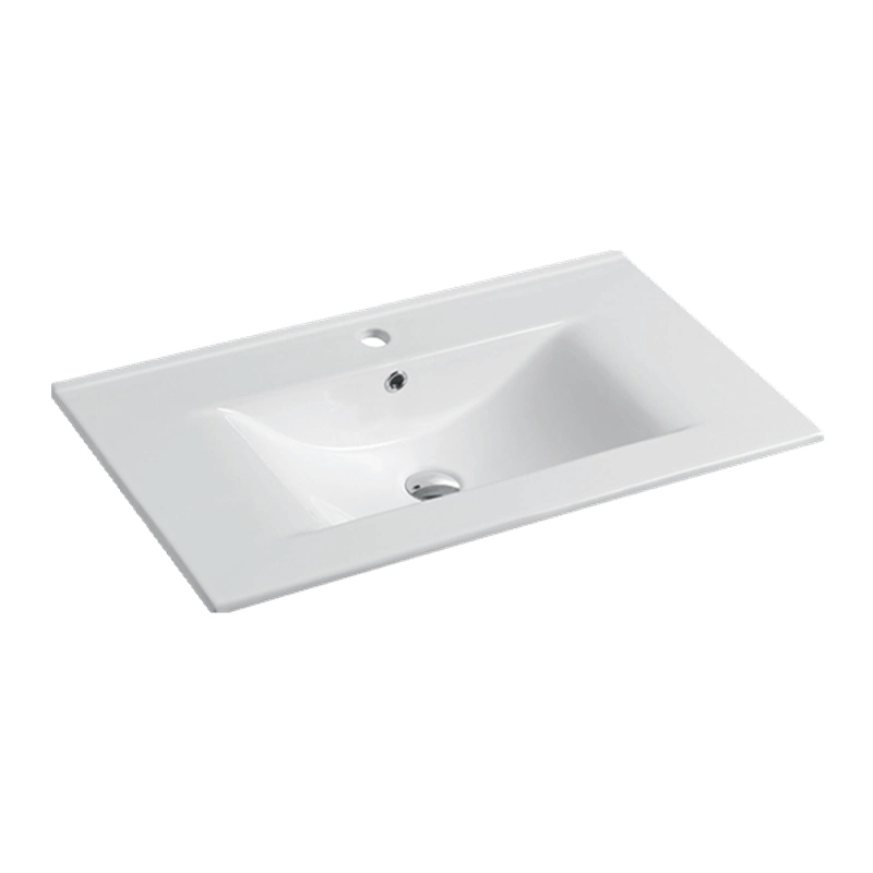 Chaozhou Modern Ceramic Lavatory Wash Basin Rectangle Undermount Thin Edge Vanity Top Single Cabinet Bathroom Sink Washing Basin