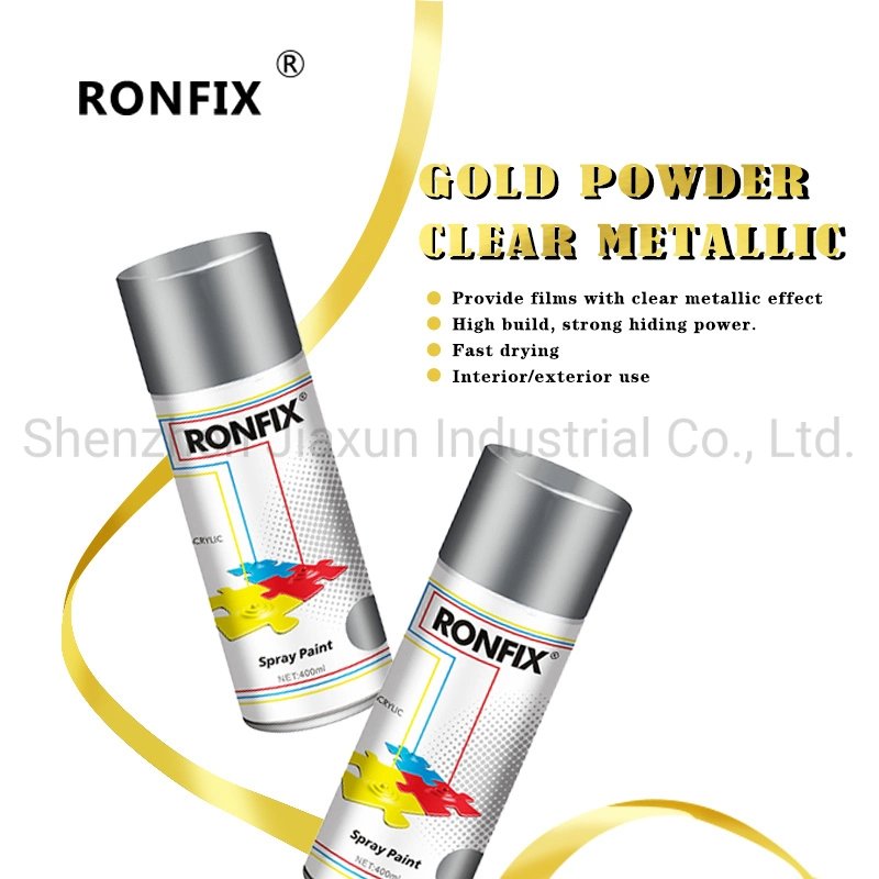 Ronfix Clear Metallic Spray Paint 400ml, Acrylic Spray Paint, Aerosol Metallic Spray Paint, Car Paint