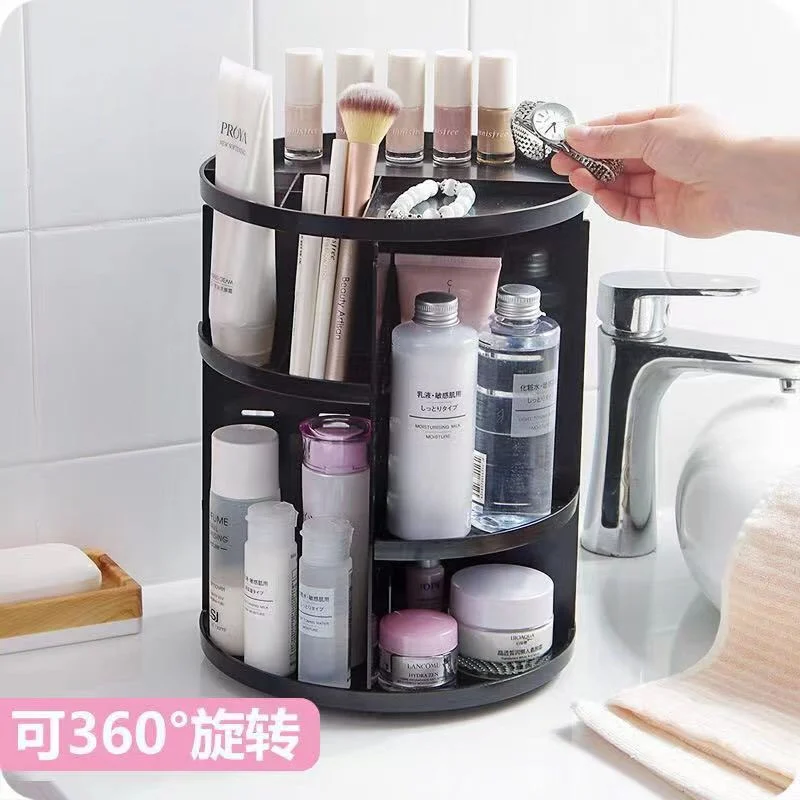 Caja de almacenamiento cosmético giratoria Vestidor Mesa Lipstick Brush Rack de escritorio