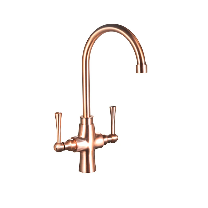 Personalizar un grado de lingotes de bronce oro rosa de la cocina grifo mezclador de lavabo en cascada