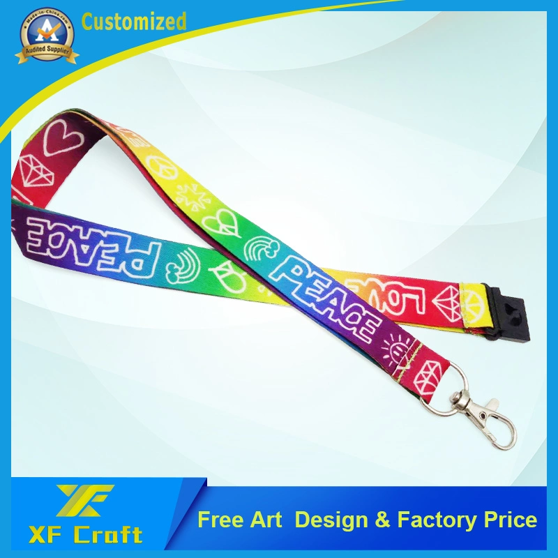 OEM precio de fábrica pantalla de seda personalizada Lanyard impreso con cualquiera Logo correas para el cuello