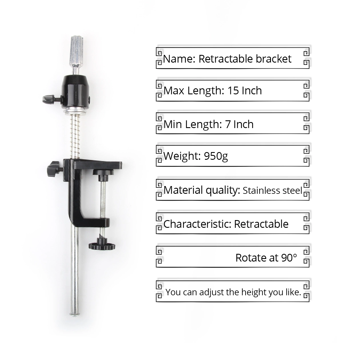 Precio mayorista ajustable de acero inoxidable de alta calidad soporte de abrazadera de mesa titular de la cabezas de maniquí de entrenamiento