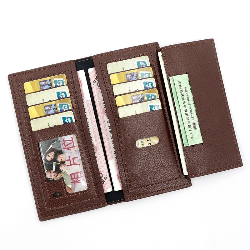 Fashionable Men's Magnetic Buckle Hold Bag Large Capacity Multi-Card Money Clip and Women Handbag