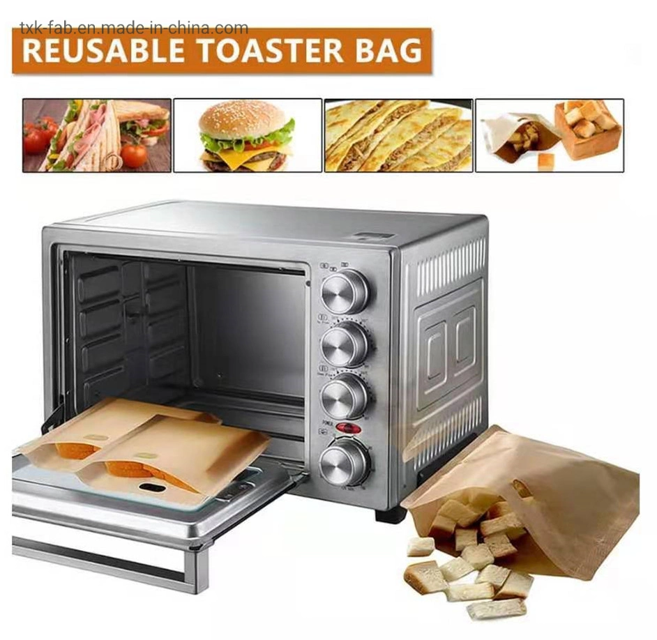 Reusable Heat Resistant Fiberglass Toaster Bag Fabric for Sandwich Toaster Bag Bakeware