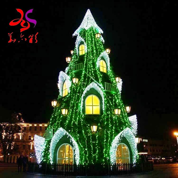 Festival Large PVC Glitter Lighting Handmade PE Christmas Tree