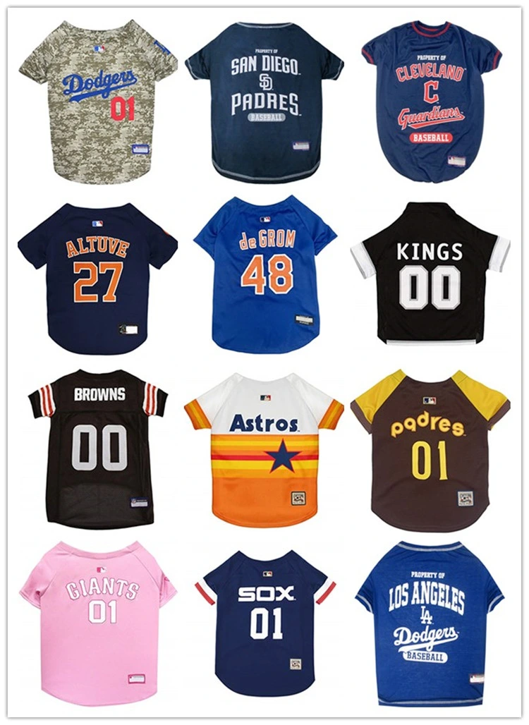 Custom Fashion Cat High quality/High cost performance  Puss Camiseta corta Ped Puppy Camiseta de béisbol Santa Baseball Sublimation Camisetas Doggie ropa de perro de lujo