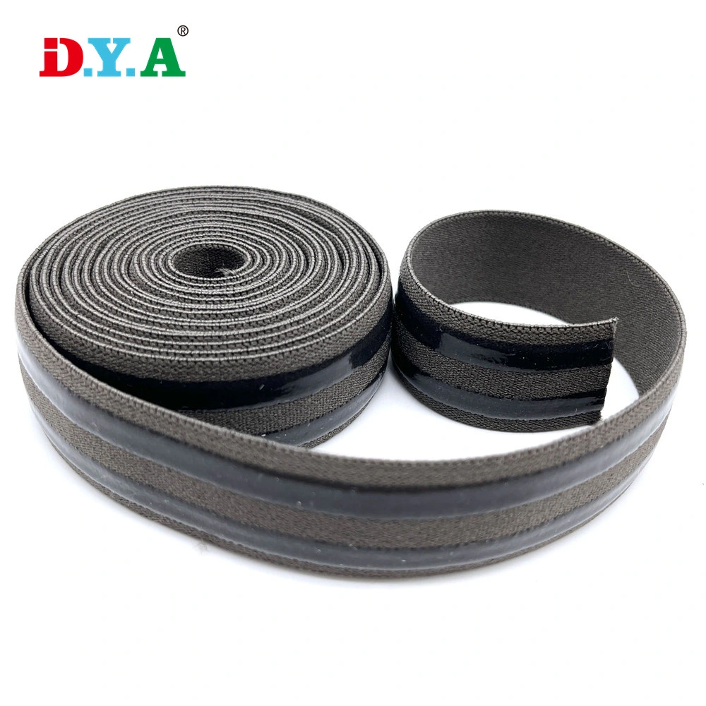 Good Price Wholesale/Supplier Garment Silicon Tape Silicon Bands Custom Width Polyester Silicon Elastic Band for Waistband