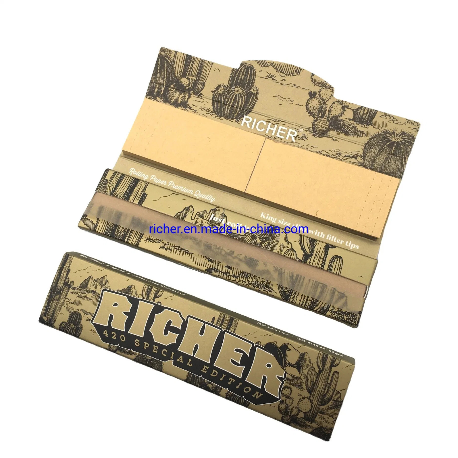 Organic Connoisseur Kingsize Slim with Tips Natural Rolling Paper