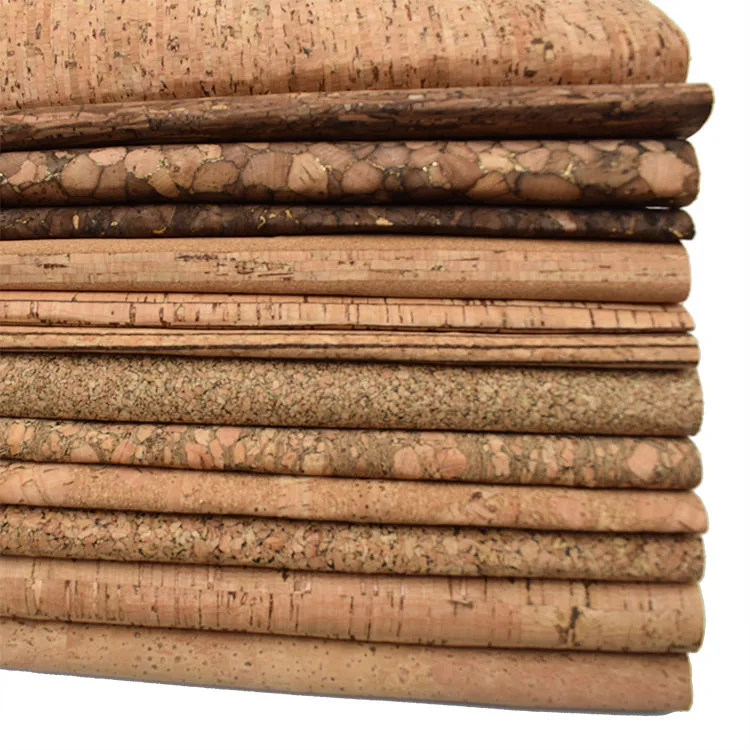 Cork Leather Design Wood Grain Imitation Vinyl Faux Leather Fabric Sheet