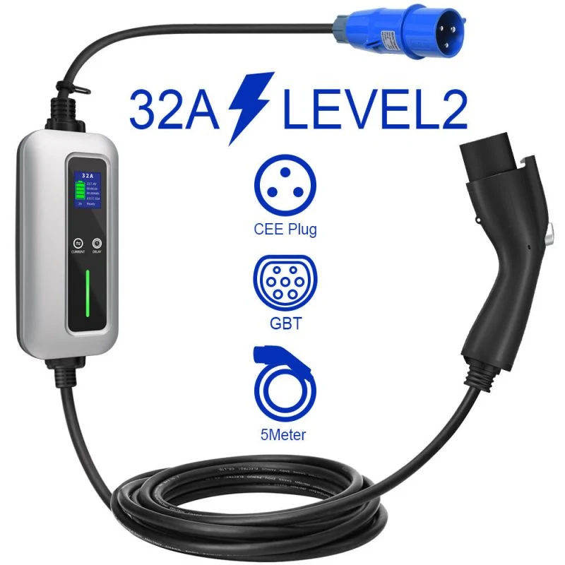 Single Phase EV Wall Charger 32A Gbt EV Charger 7kw for Home