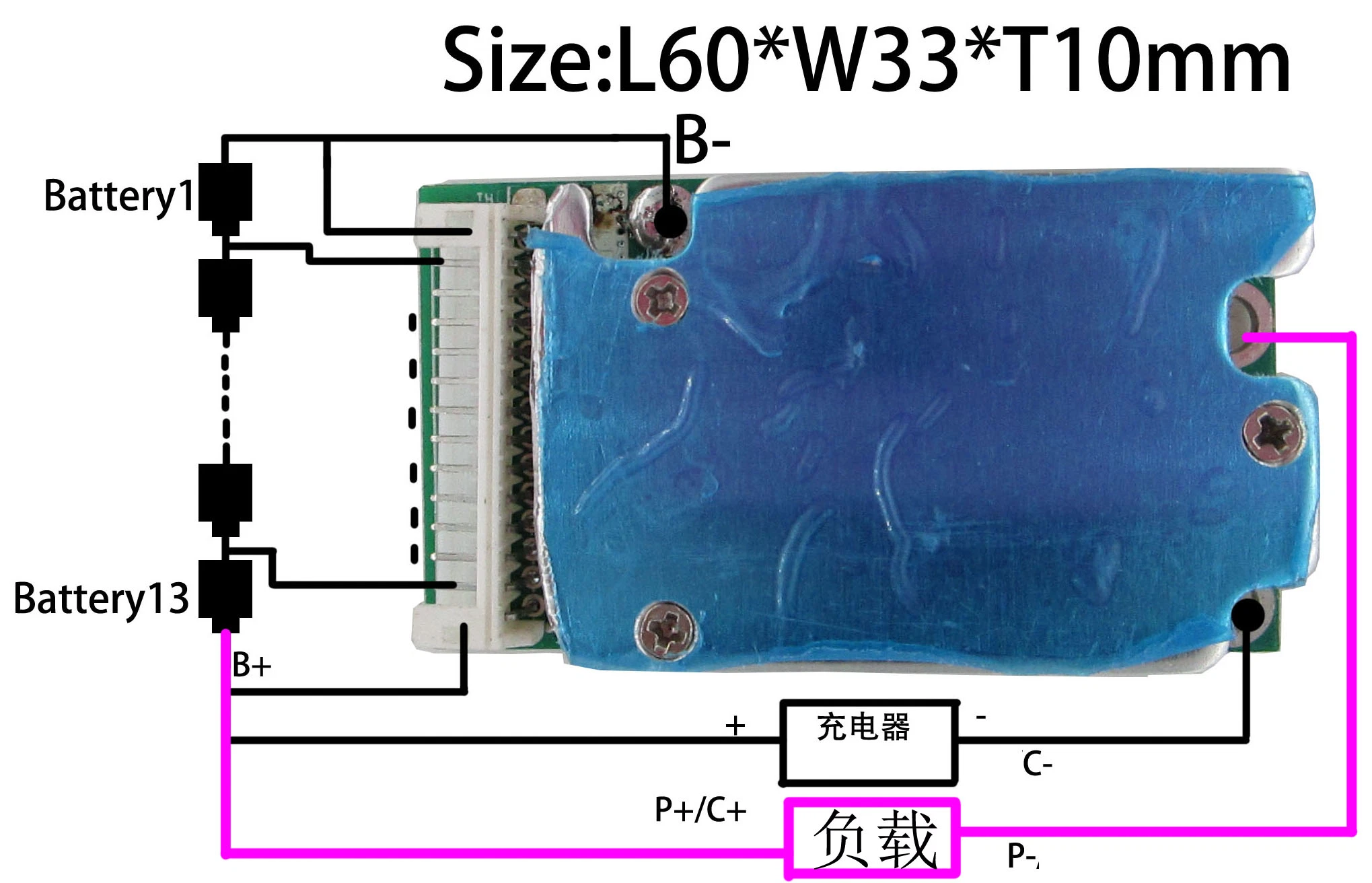 BMS 48V 13s Li-ion Battery Pack Lithium BMS/PCM/PCB Protection Board