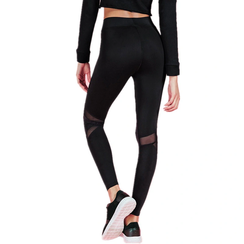 Custom Your Logo High quality/High cost performance Women Sexy Black Active Wear Slim Fitness Yoga Set Sportswear with Mesh Custom Gym Wear Women