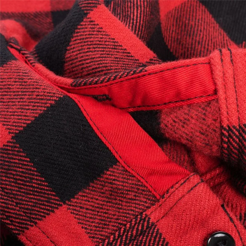 Good Quality Logo Printing Red Checked Shirt Casual Cheap Plain Plaid Flannel Pullover Shirts