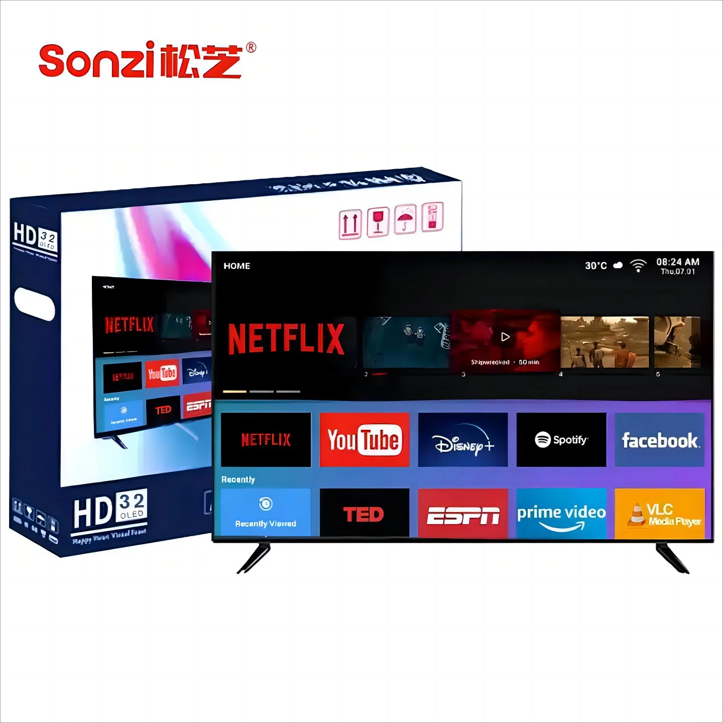 LG Samsung Screen télévisions LED TV Smart TV sans cadre 32 Téléviseur LCD à écran de pouces