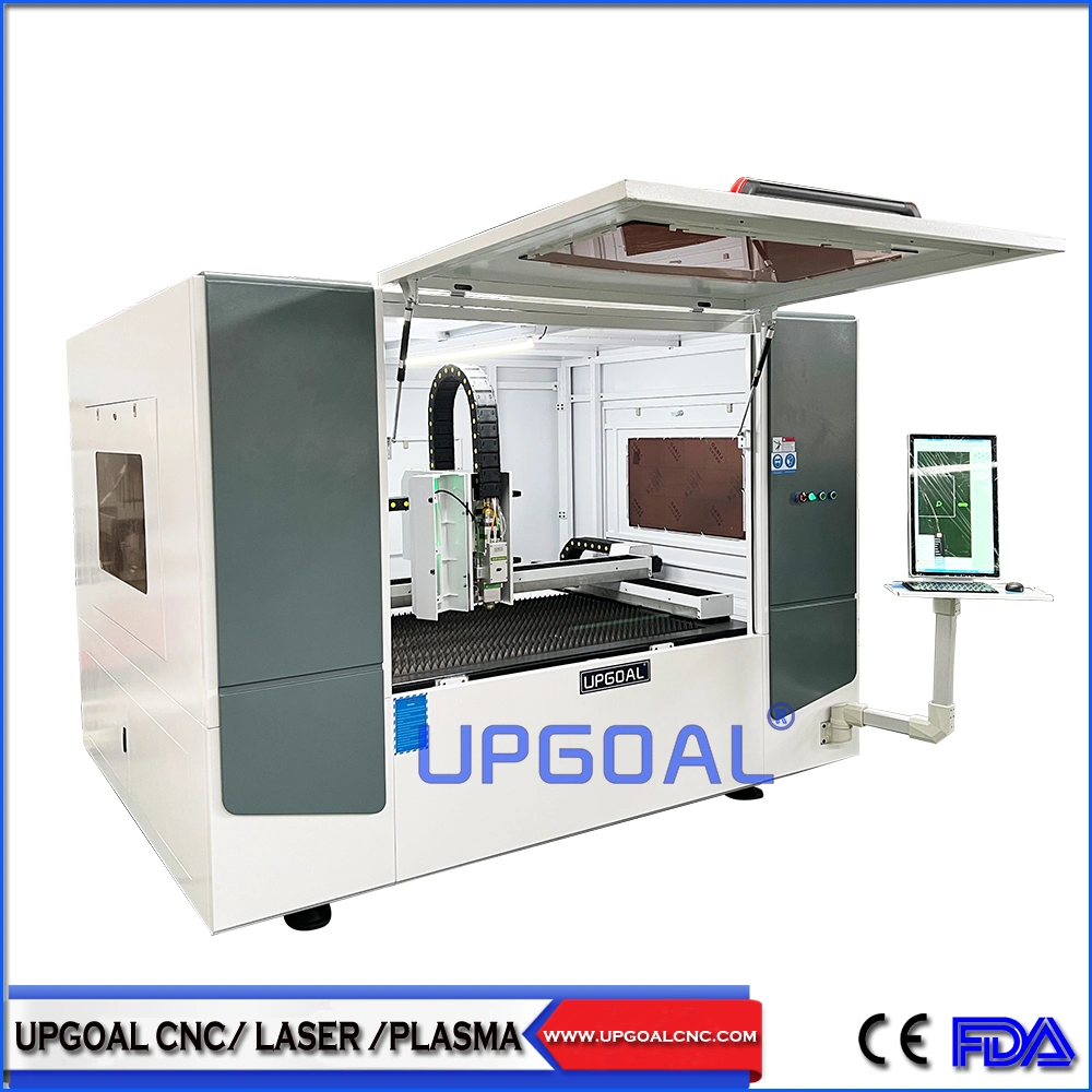 Small 1000W Full Enclosed Fiber Laser Cutting Machine for Carbon Steel/Stainless Steel/Galvanized Sheet with Raytools Auto Focusing Head 1300*900mm