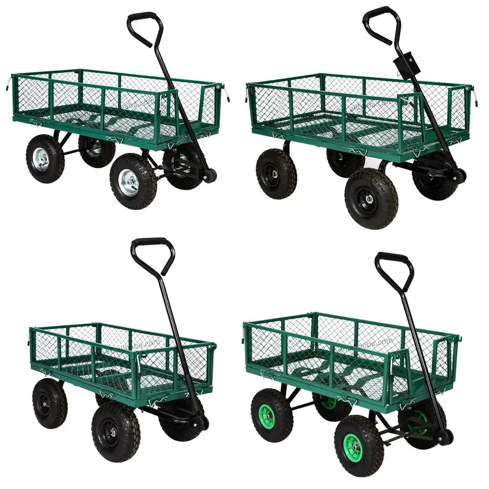 Garden Mesh Cart-Tc1840 Mini Model Four Wheels Steel Hand Truck Cart with Detachable Sides