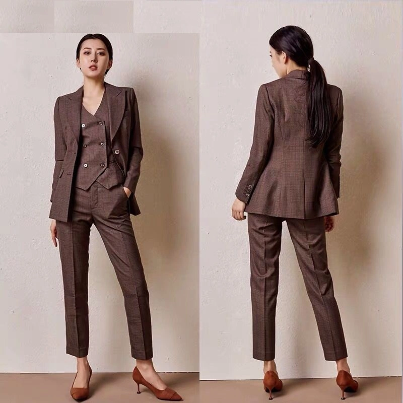 Customized Wool for Women Lady Handmade Ladies Skirt Suits Woman Office Jacket Suit