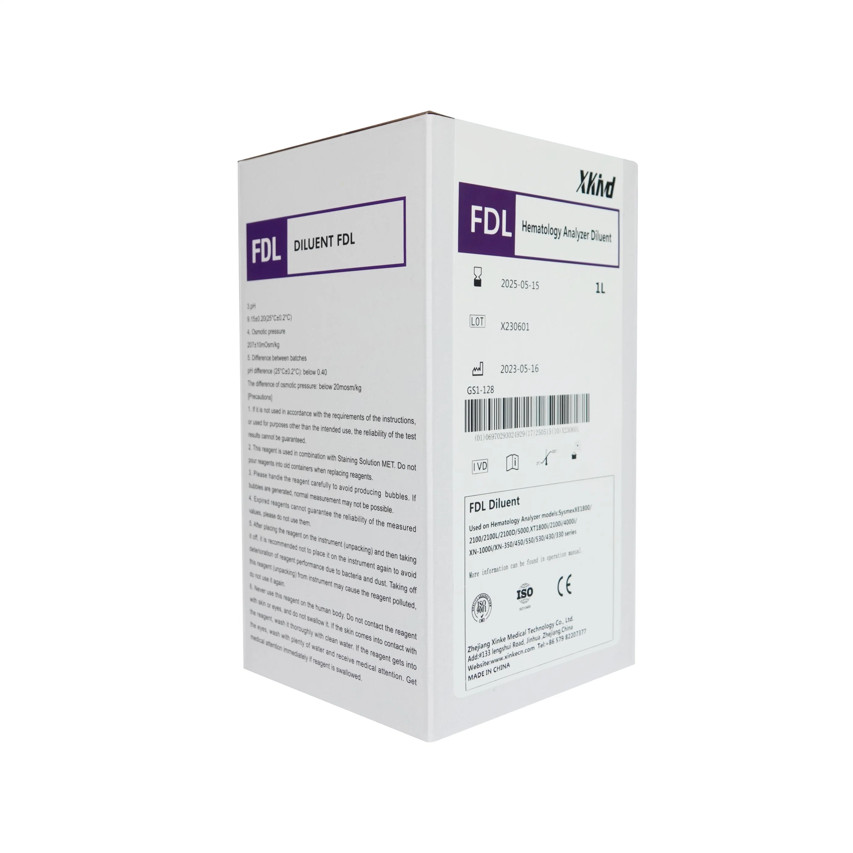 Sysmex Dfl Diluent +Ret Dye (1L+12ml) para Xe/XT/Xs reactivo de Hematología