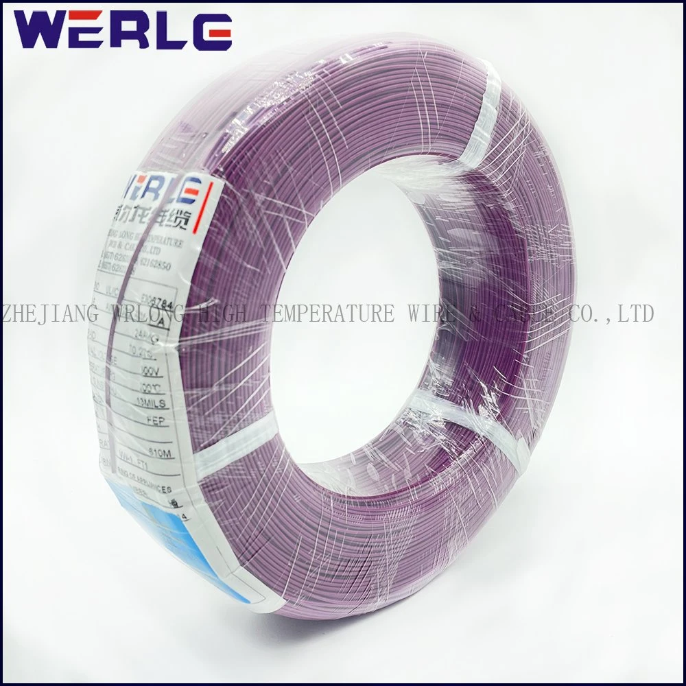 UL 1007 28AWG PVC Purple Insulated Tinned Copper Electrical Electronic Electric Fiber Optic Cable