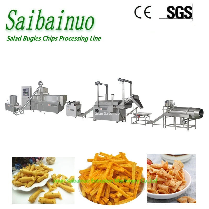 Frying Wheat Flour Snack Food Production Line Corn Doritos Tortilla Chips Processing Maker Plant Cone Bugles Snacks Food Making Machine