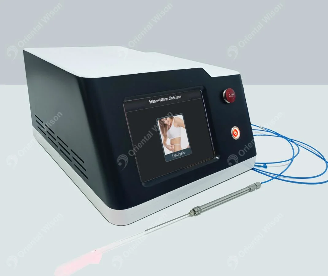 Máquina de limming profesional de la liposucción del laser y láser del diodo para el peso Pérdida 1470 Nm 980 Nm grasa láser de diodo de fibra óptica Reducir la máquina de elevación con adelgazamiento