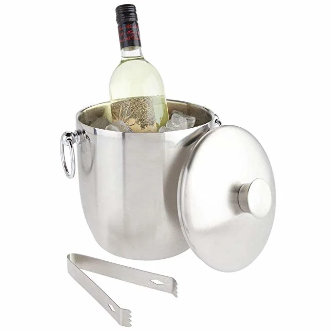 Premium Double Wall Metal Stainless Steel Ice Bucket