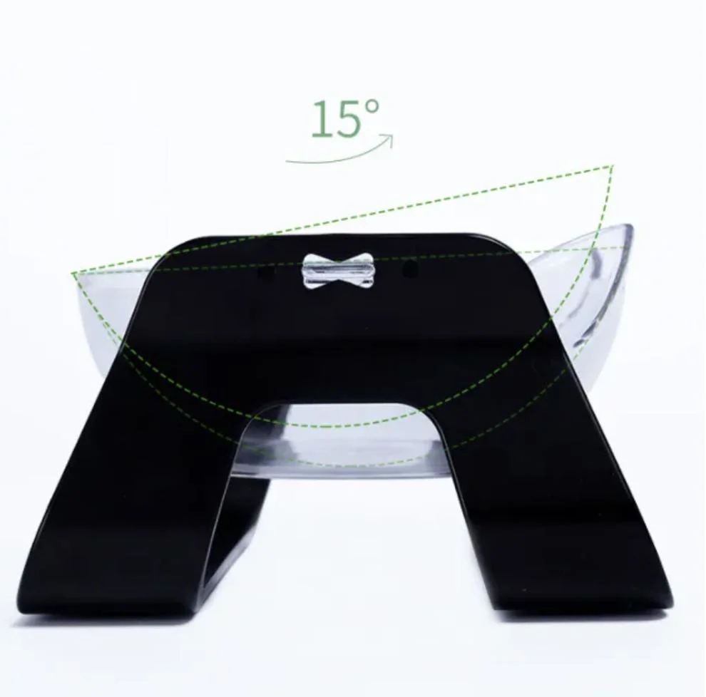 New Design Transparent Pet Feeding Bowls Non Slip Elevated Bowl