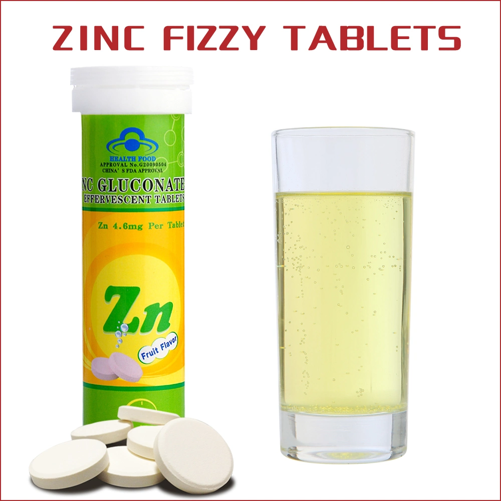 Tablet Effervescent de gluconato de zinco para adultos de criança