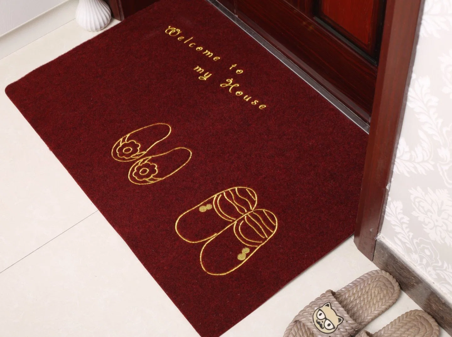 TPR Backing Door Mat with Pet Surface for Kitchen