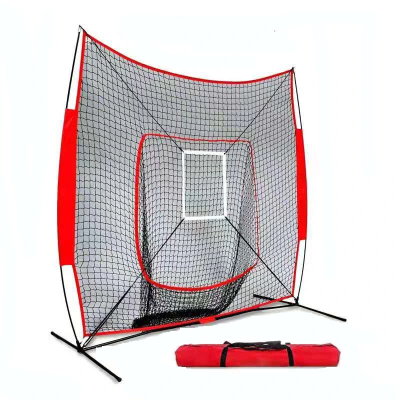 7FT Baseball Softball Practice Hitting Net and Ball Caddy and Batting Tee Set