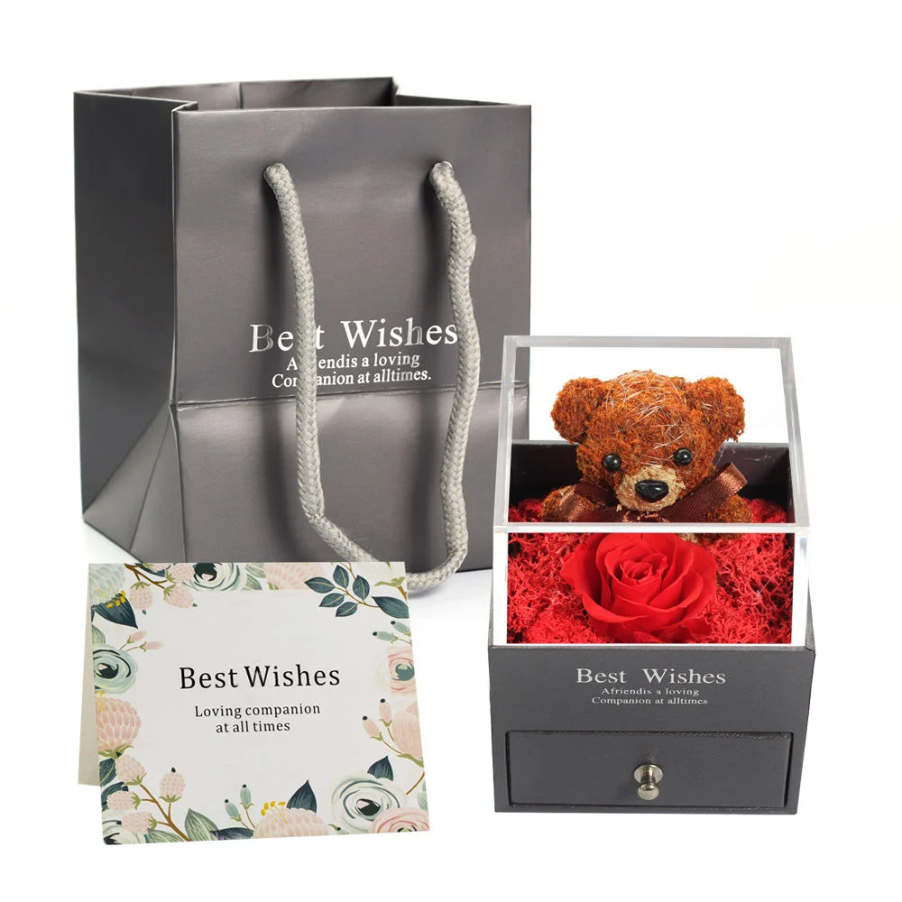 Exquisite Gift Teddy Rose Bear Best Gift in Box for Women Wedding Party Valentines Day Birthday Christmas Gift