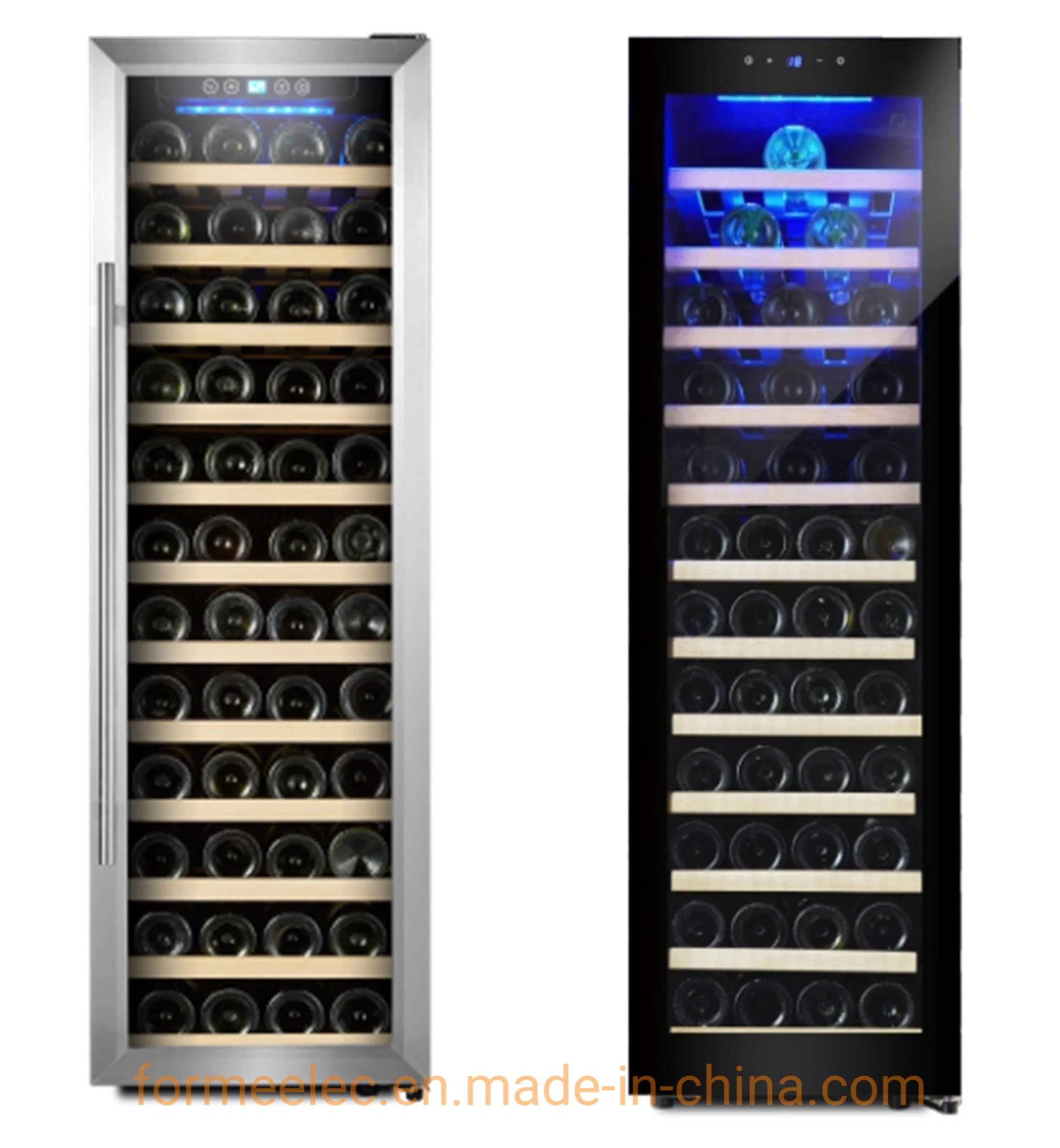 45 Flaschen Weinkühler 142L Dual Zones Temperatur Rotwein Kühlschrank Vino Showcase