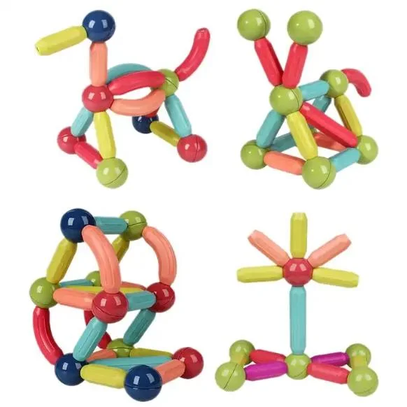 Création pédagogique assemblage de jouets Bâtiment de jeu aimant bâton jouets aimant Blocs de tiges