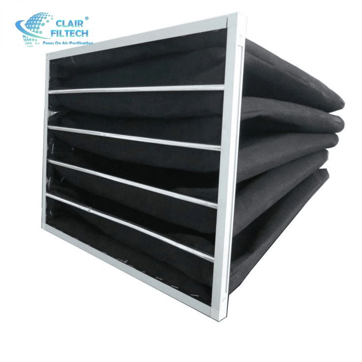 Aluminum Frame Activated Carbon Air Bag Filter for Greenhouse HVAC Activated Carbon Pocket Air Filters