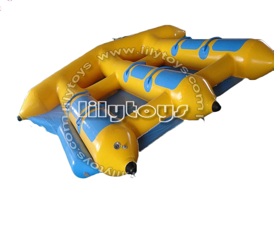 Água inflável brinquedo jogos interactivos banana boat material PVC para crianças e adultos