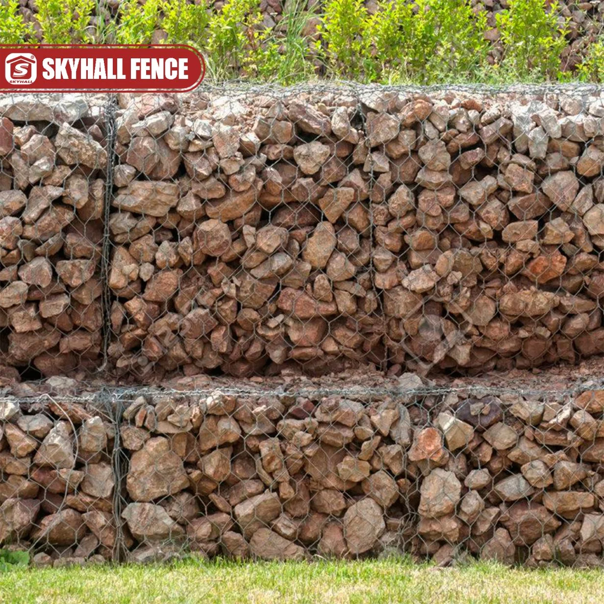 Comercio al por mayor de alambre tejido hexagonal galvanizado Gabion Box Cestas para muros de contención